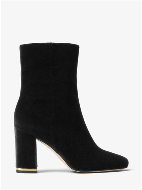 michael kors ursula velvet ankle boot|Michael Kors Ursula Velvet Black Ankle Boot .